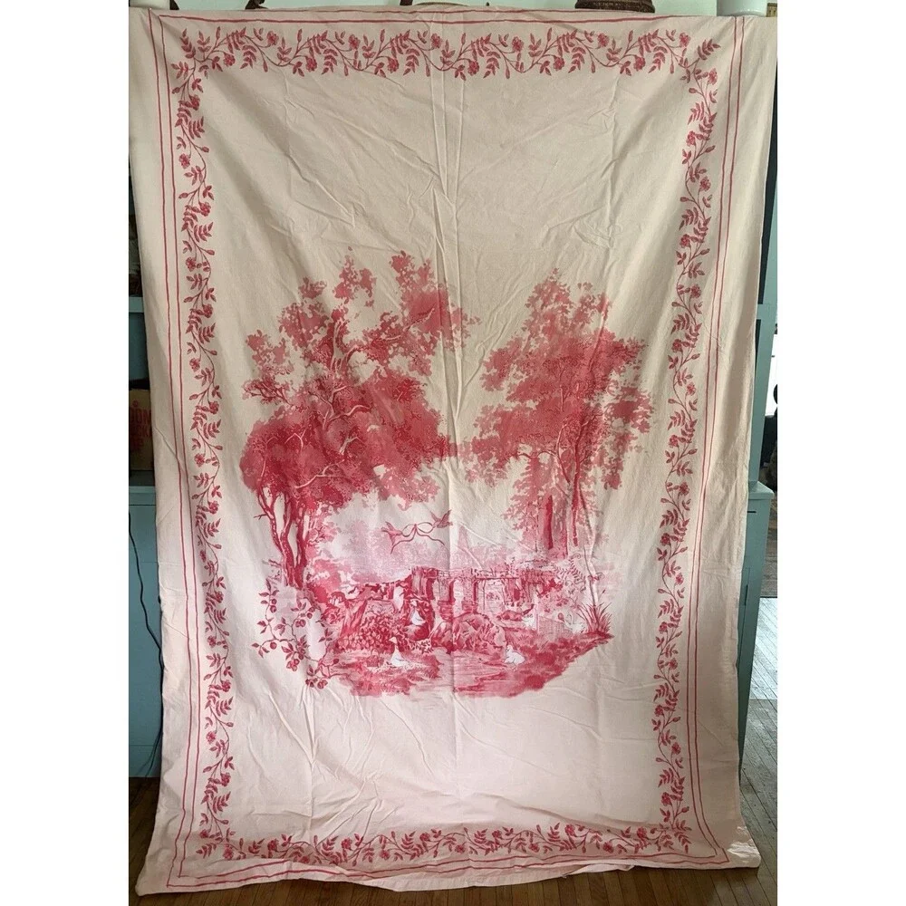 Urban Outfitters UO Home Cotton Pink Goose Toile Breezy Duvet Cover Twin/Twin XL